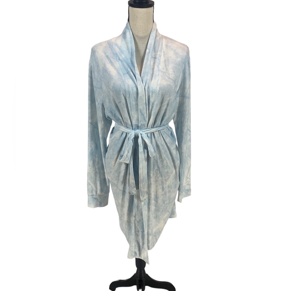 PJ Salvage BRIDE Bath Dressing Robe - Blue Clouds - size Large